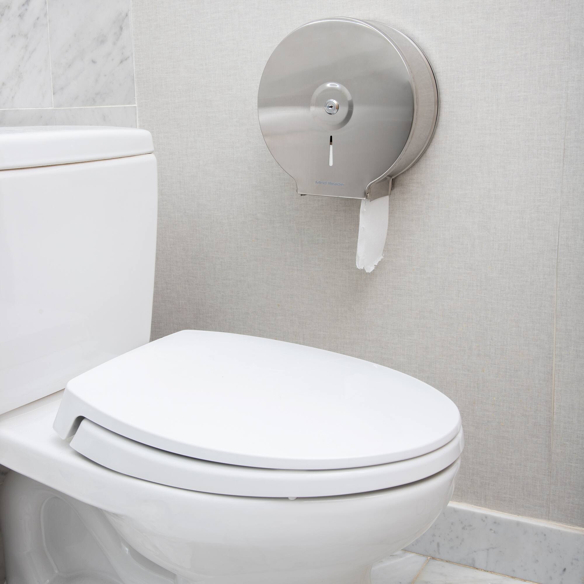 Mind Reader Commercial Wall Mounted Stainless Steel Toilet Roll Dispenser